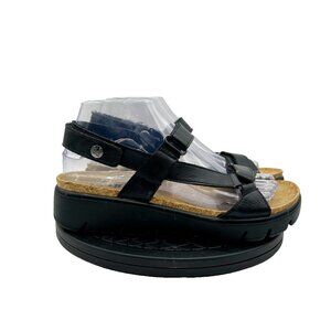 Alegria Sandals Size 7-7.5 EU 37 Henna Black Platform Vegan Comfort Support